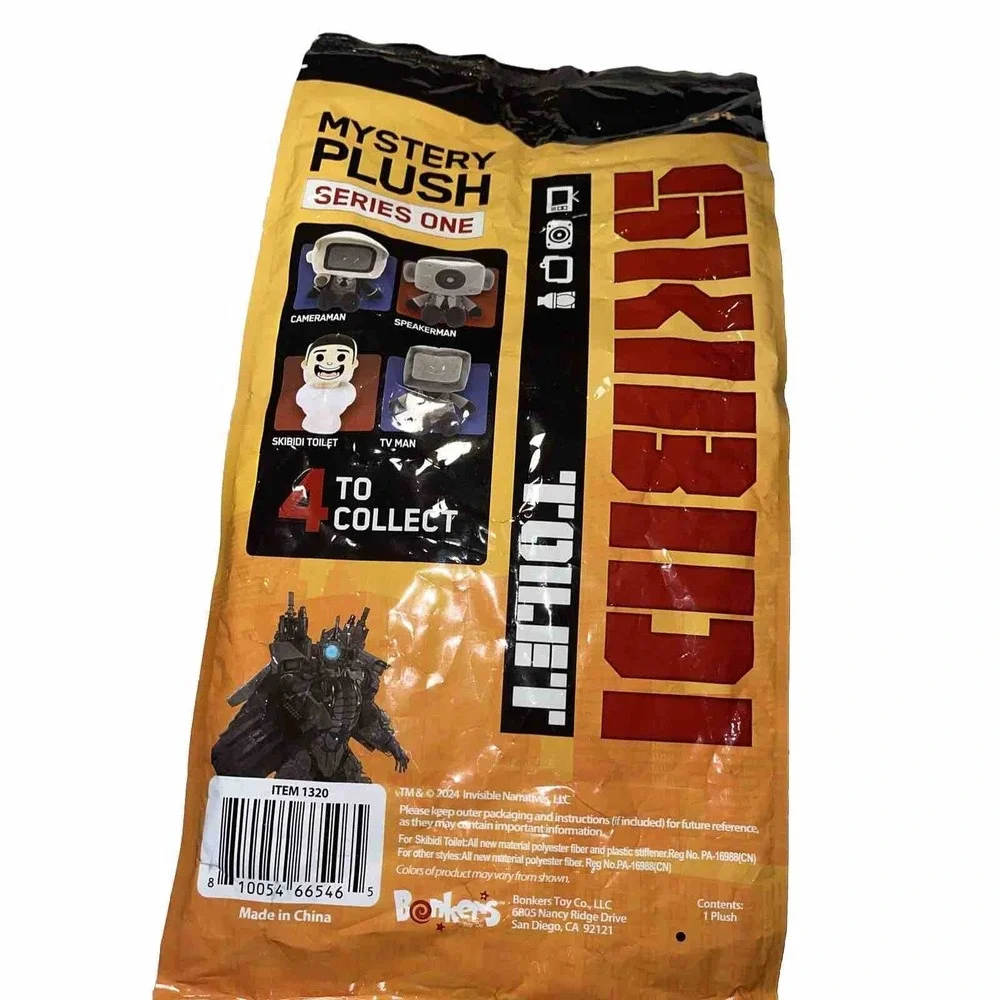 Skibidi Toilet Plush Mystery  Bag Series One 11 Inch Plush New In Bag